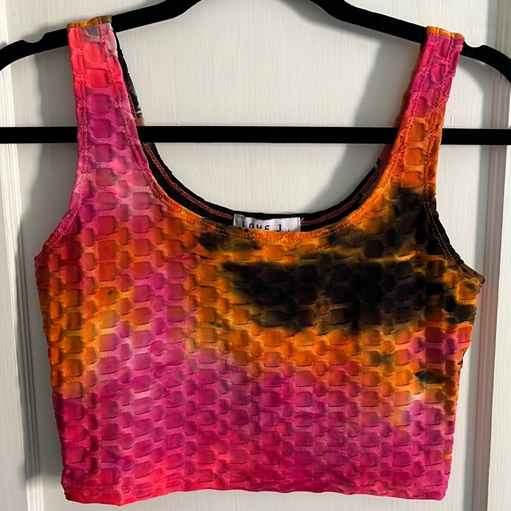 Y2K tie dye/watercolor crop tank